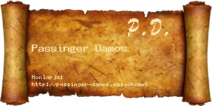Passinger Damos névjegykártya
